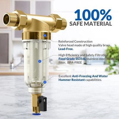 40 μικρού Flushable διήθησης προ φίλτρο νερού περιστροφής κάτω για το σπίτι