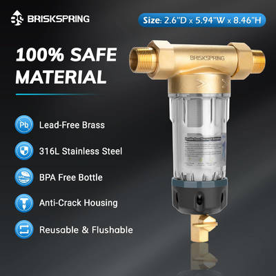 Τελευταία προφίλτρα νερού τροφίμων 50 μικρών επαναχρησιμοποιήσιμο σχεδιασμό με σύστημα πλύσης και βαθιάς καθαρίσεως για το οικιακό νερό