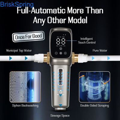 Ολόκληρο το σπίτι 316L ατσάλινο πλέγμα προ-φίλτρο νερού με έξυπνο έλεγχο αφής 6T H ρυθμός ροής