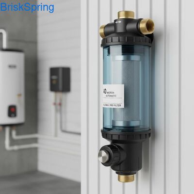40 μικρών Πλήρως αυτόματο επαναχρησιμοποιήσιμο προφίλτρο νερού για την αφαίρεση ιζημάτων σε όλο το σπίτι